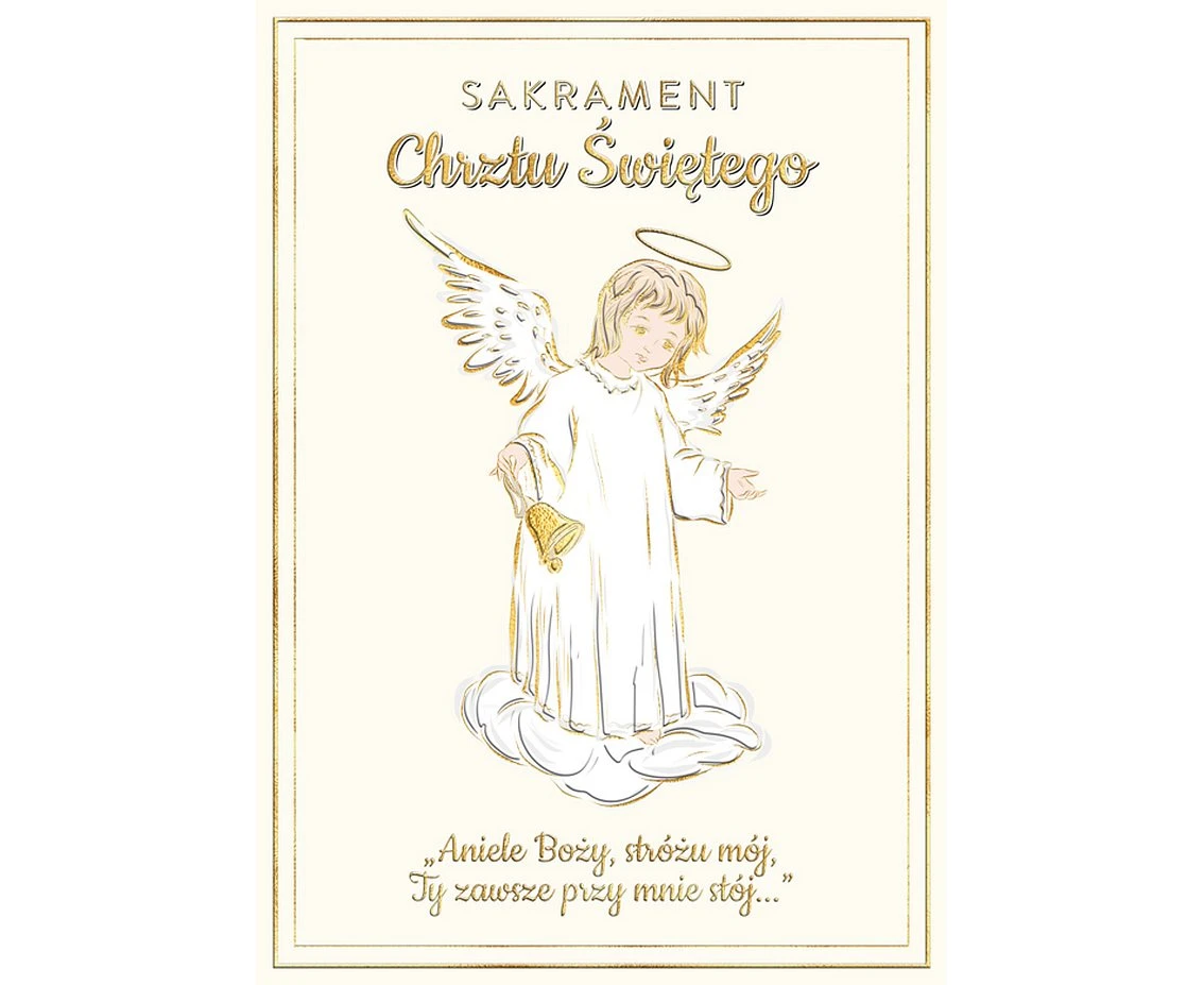 Greeting paper card A5 Baptism Angel, 1 pc
